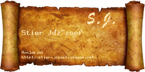 Stier József névjegykártya